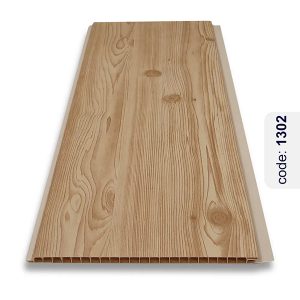 نمای اجرا شده دیوارپوش PVC روکشدار با طرح چوب، ضد آب، قابل شستشو و مناسب دکوراسیون داخلی